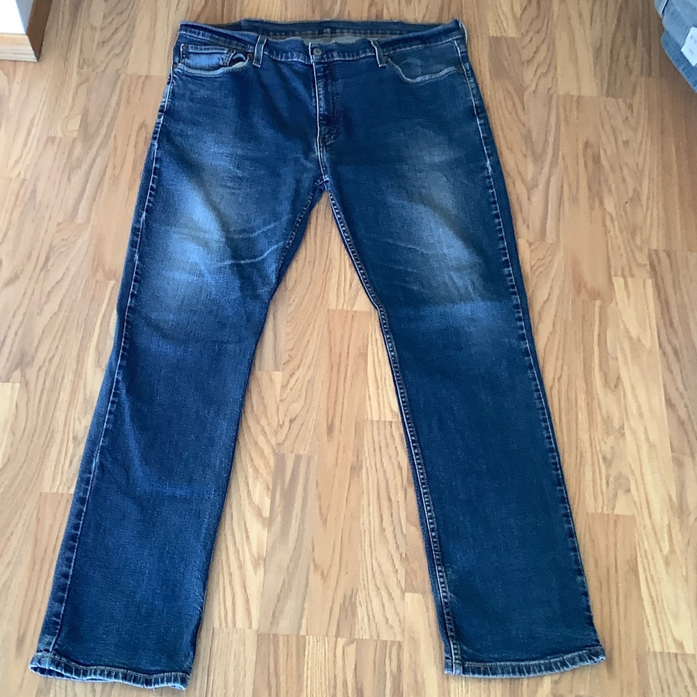 Levi's Dark Blue Straight Jeans - Picture 3 of 5